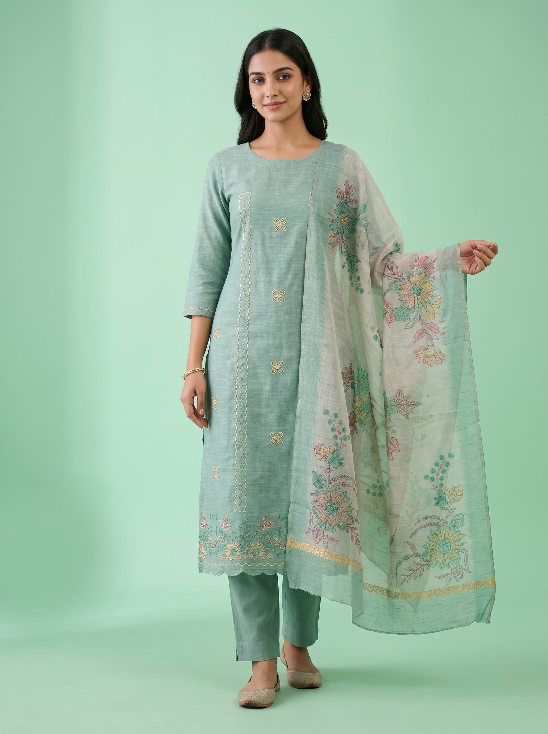 Premium Sub-Cotton Unstitched Salwar Material with Dupatta