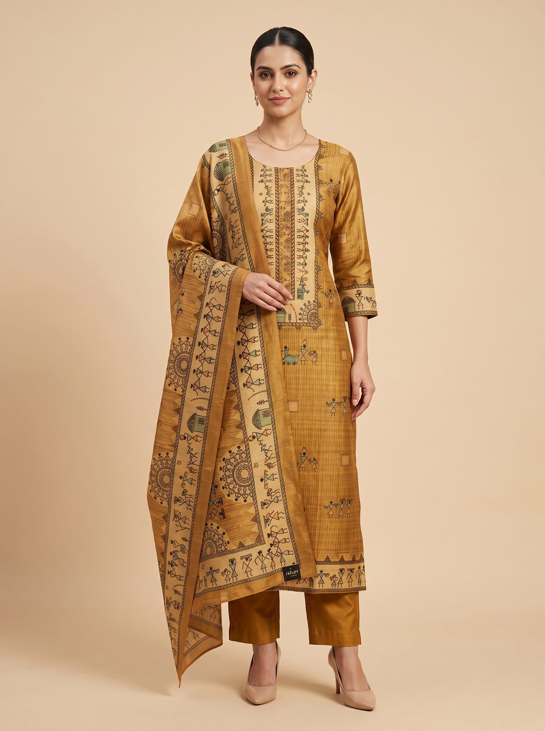 Premium Semi Silk Unstitched Salwar Material Set
