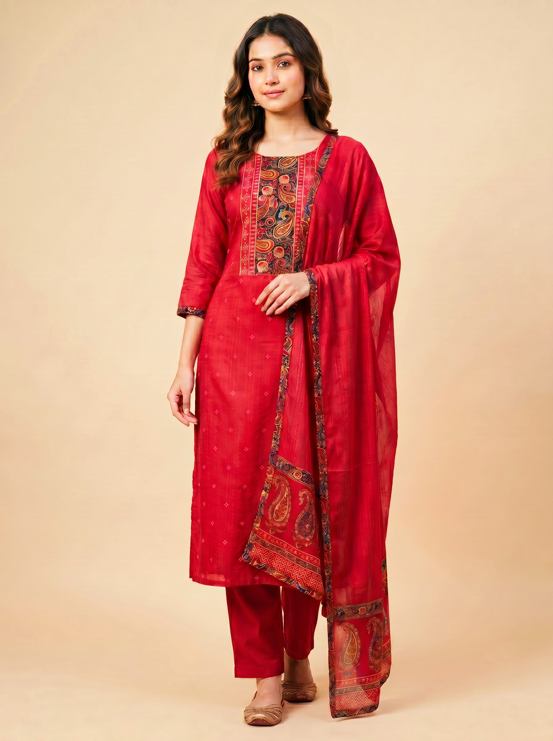 Premium Cotton Printed Unstitched Salwar Material with Dupatta