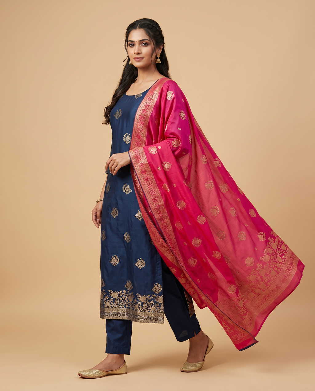 Premium Banarasi Unstitched Salwar Material with Dupatta