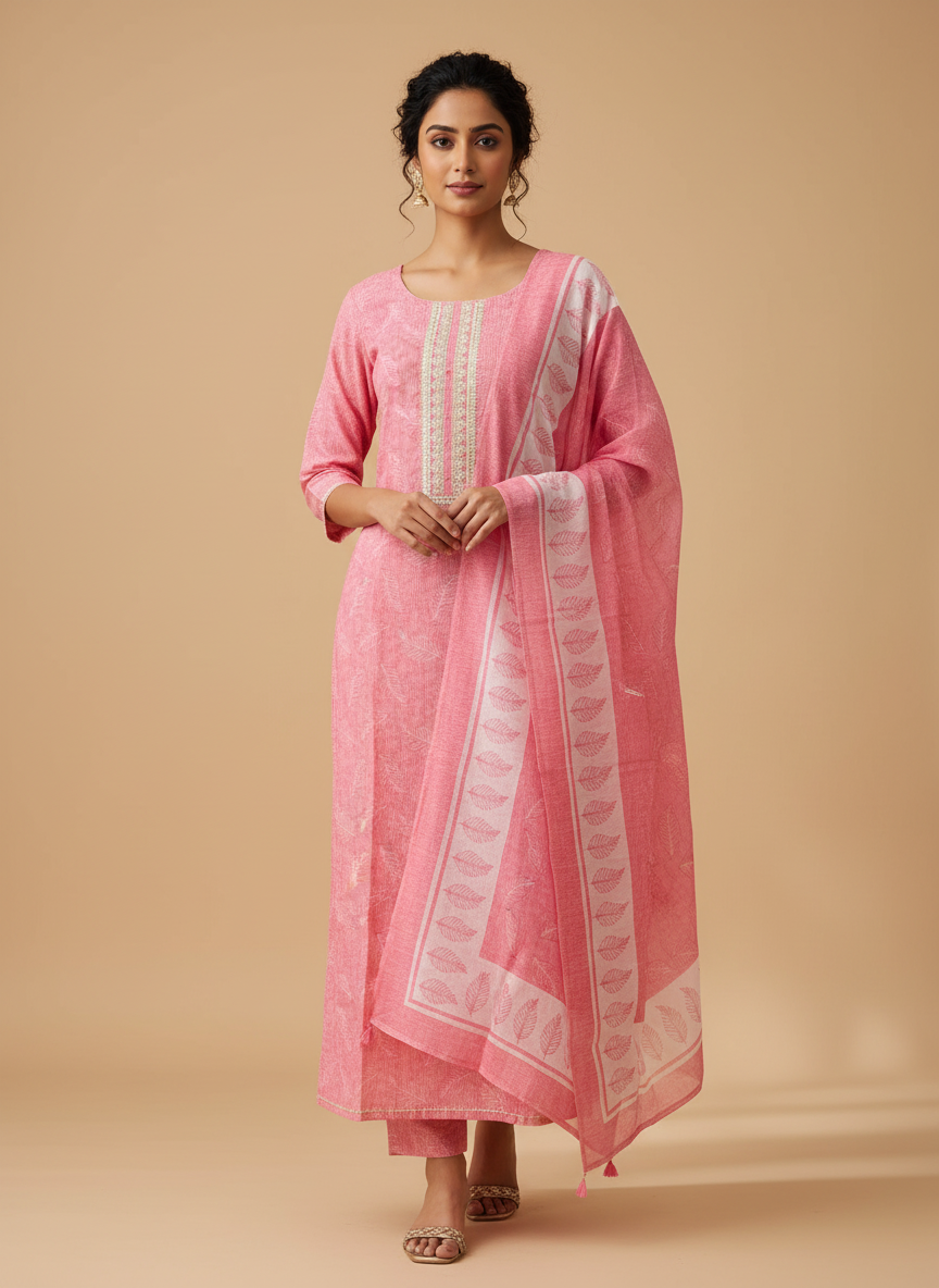 Premium Mulmul  Unstitched Salwar Set  with Dupatta