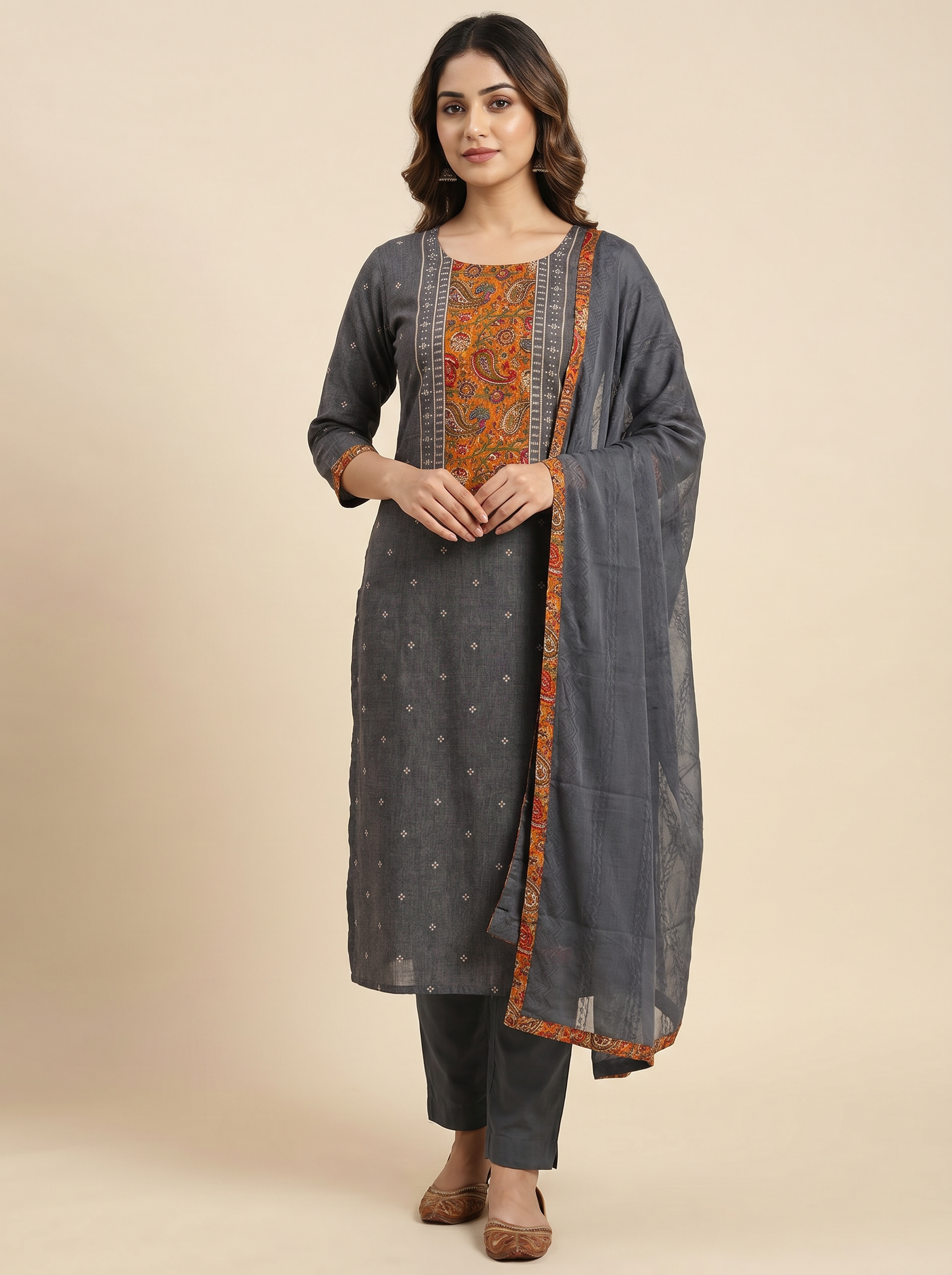 Premium Cotton Printed Unstitched Salwar Material with Dupatta
