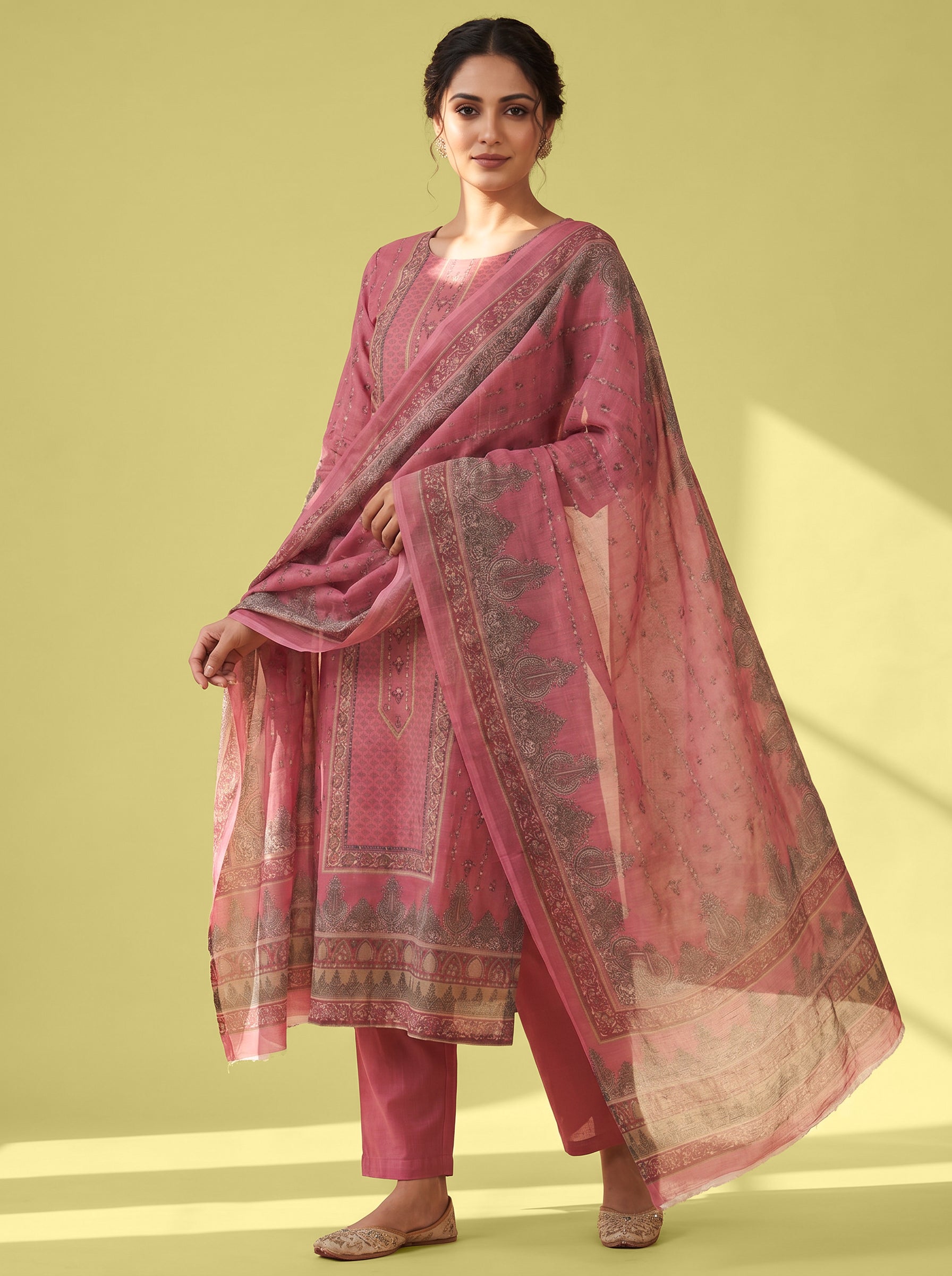 Premium Muslin Unstitched Salwar Material Set
