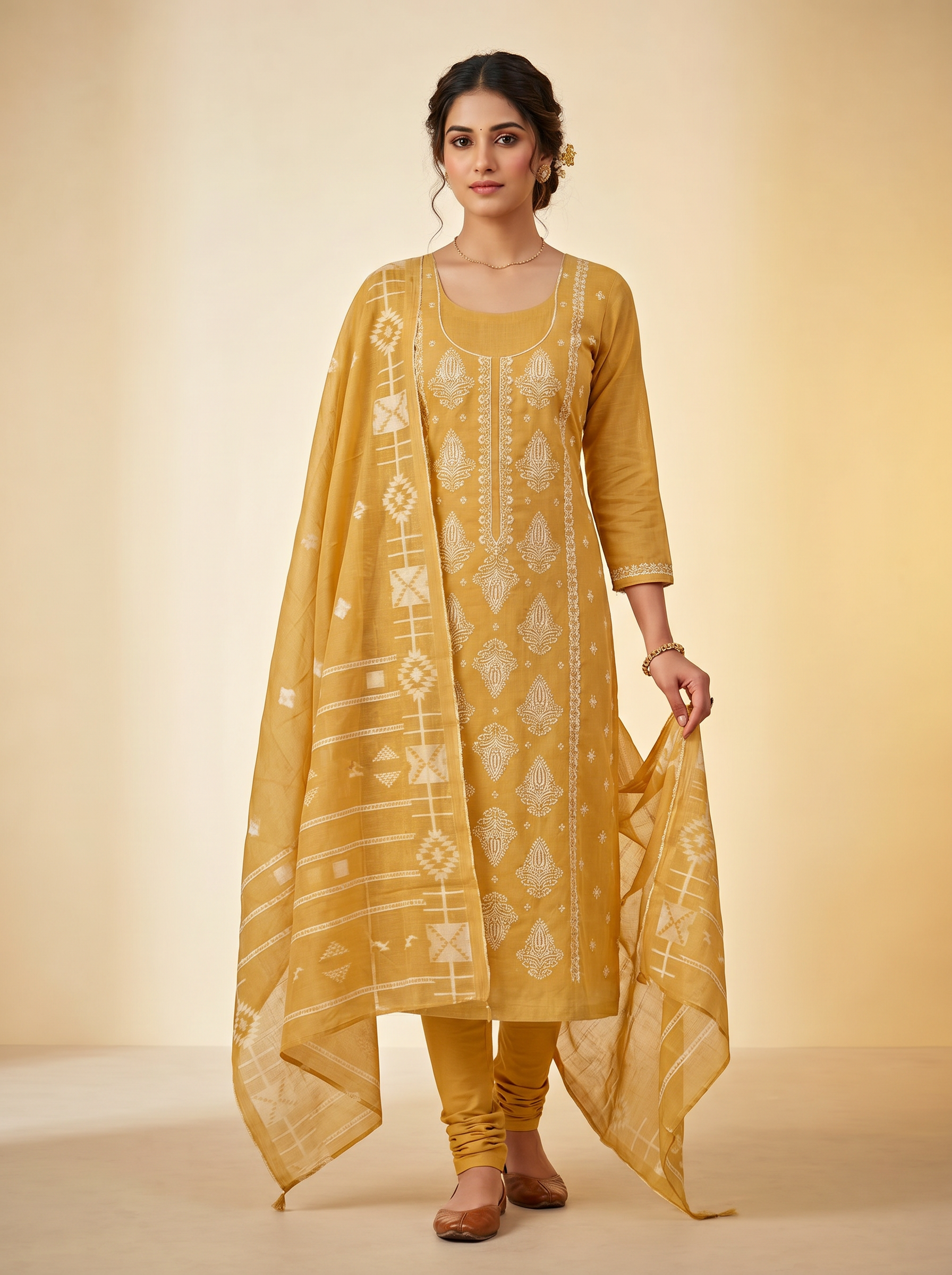 Premium Soft Cotton Unstitched Salwar Material with Dupatta