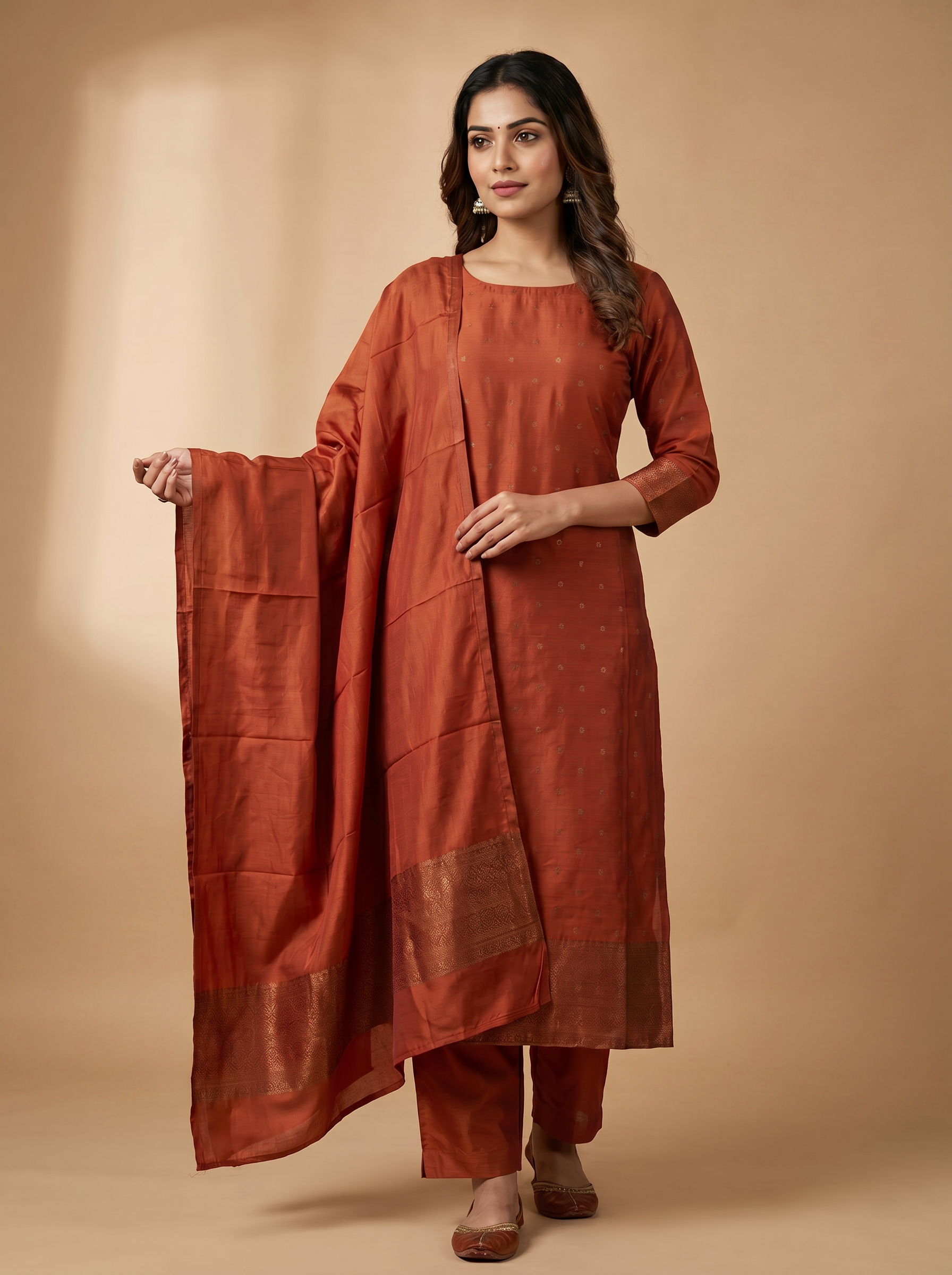Premium Banarasi Silk Unstitched Salwar Material Set