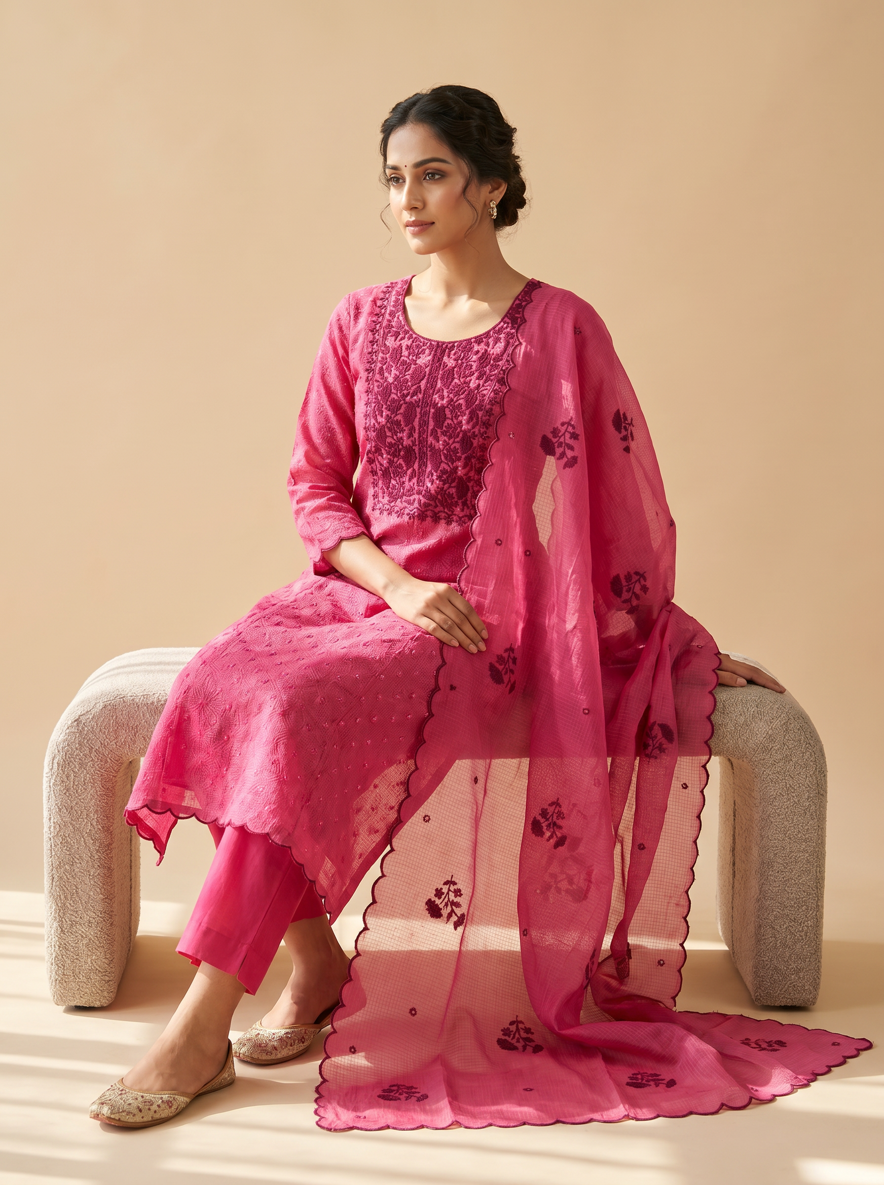 Premium Kora Doria Unstitched Salwar Material Set