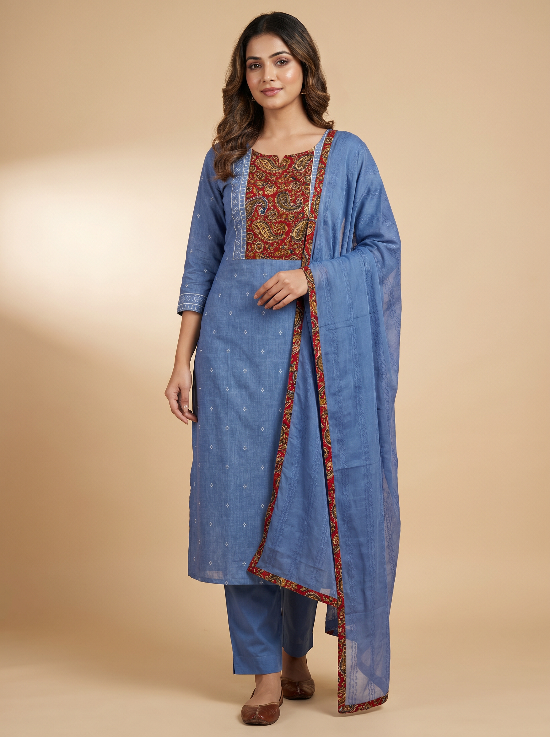 Premium Cotton Printed Unstitched Salwar Material with Dupatta