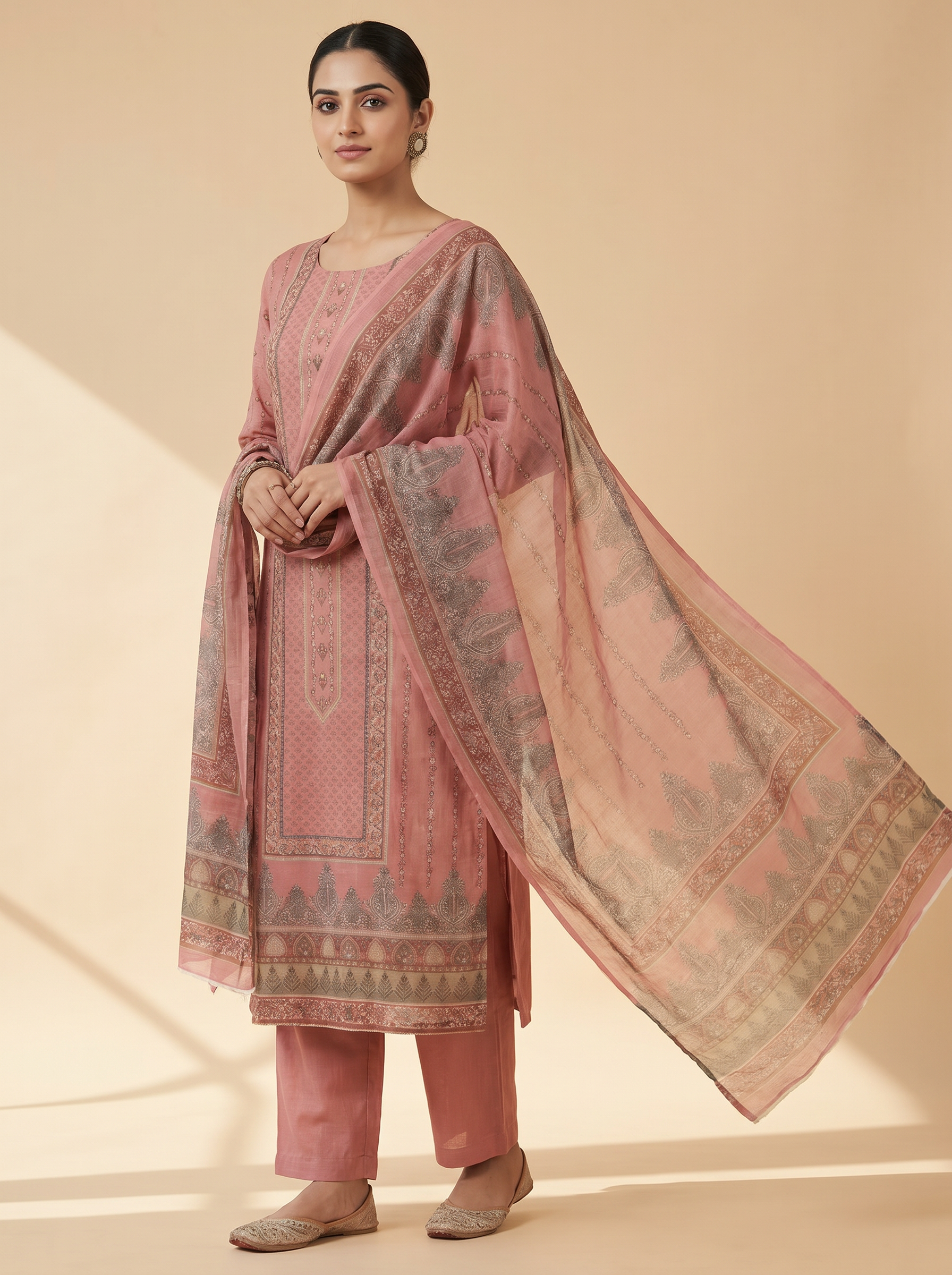 Premium Muslin Unstitched Salwar Material Set