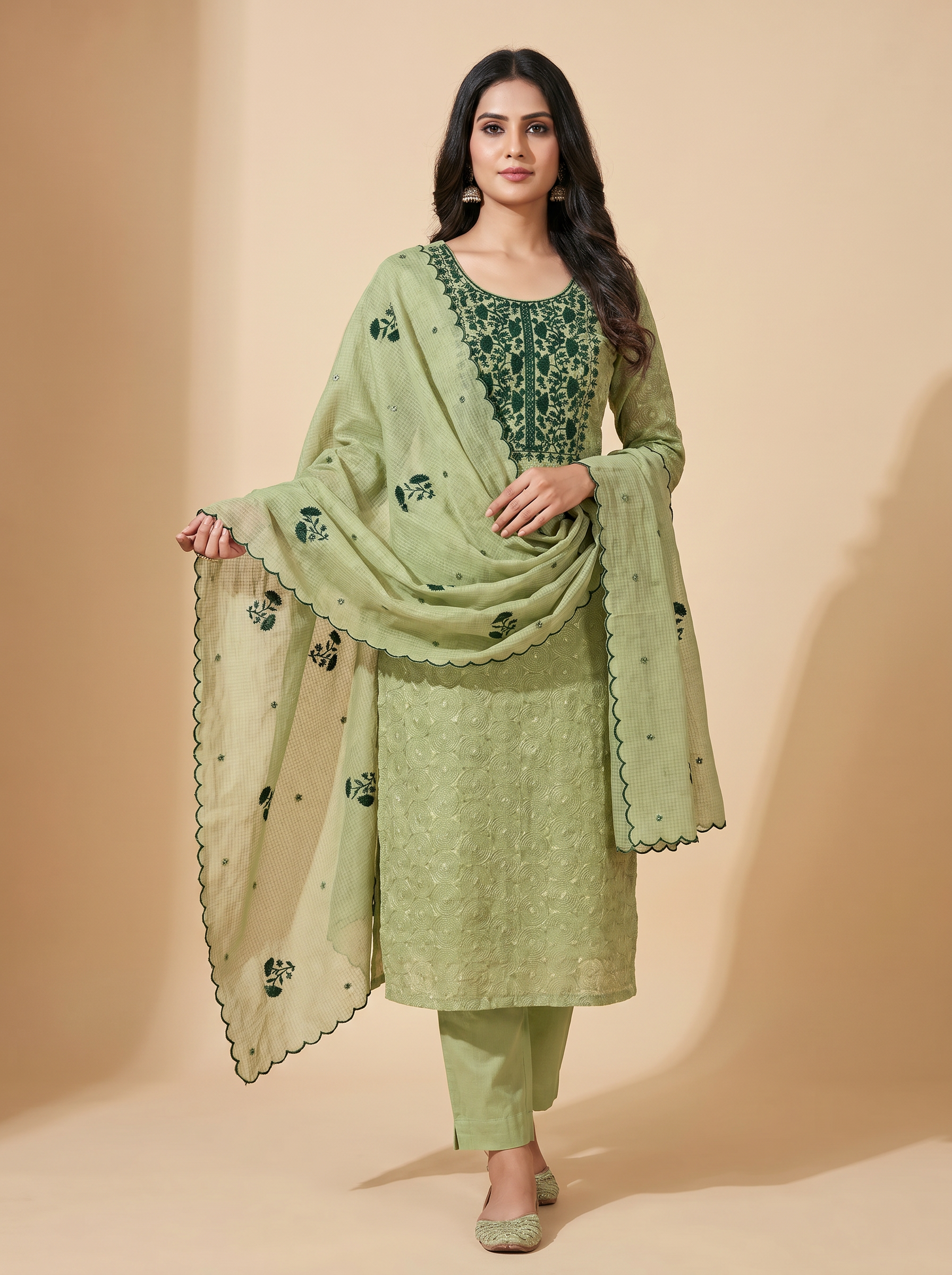 Premium Kora Doria Unstitched Salwar Material Set