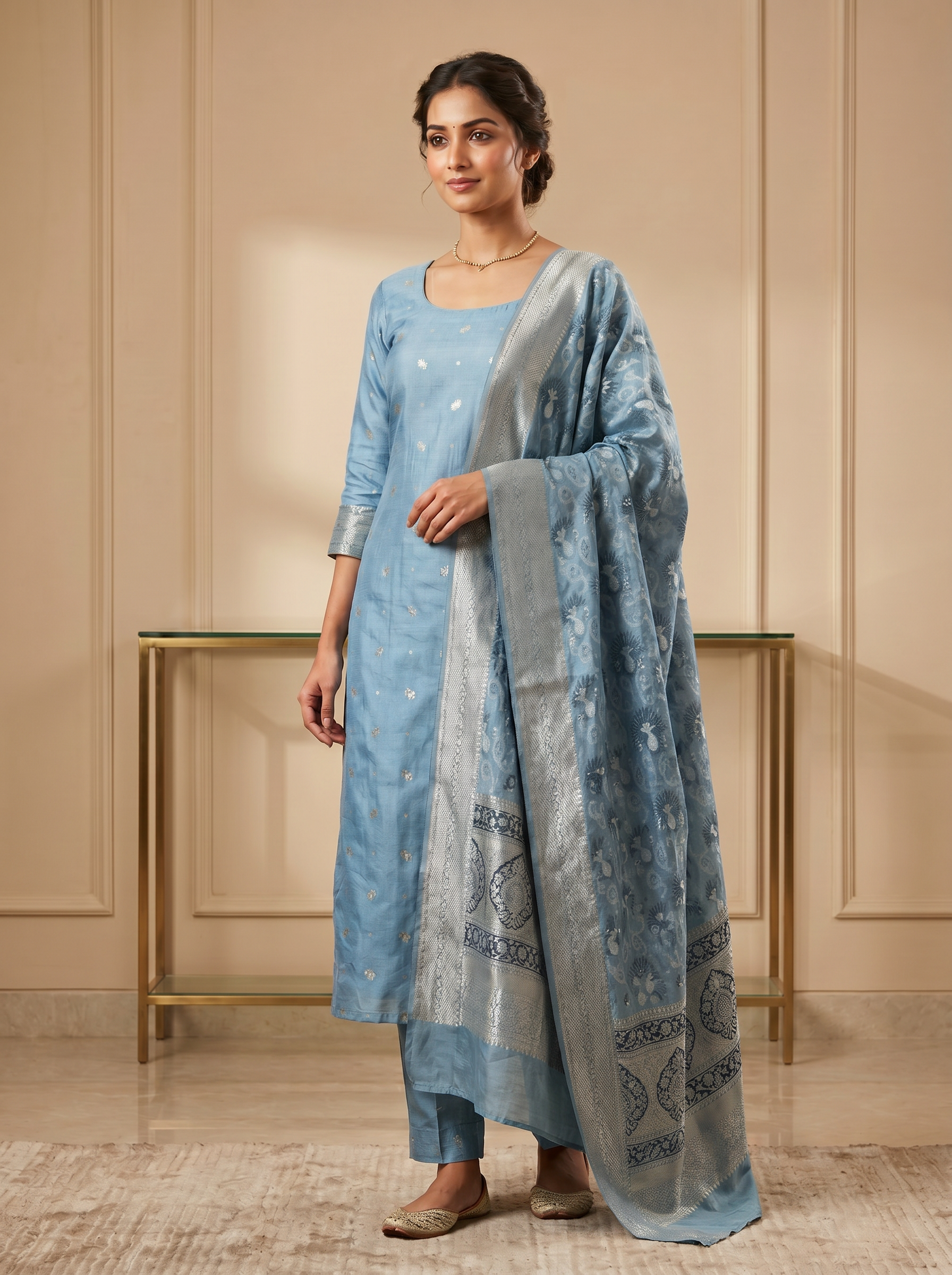 Premium Banarasi Unstitched Salwar Material Set Collection